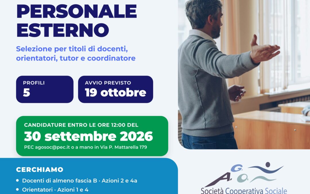 AVVISO 23/2024 – OCCUPAZIONE DONNA – BANDO PERSONALE ESTERNO